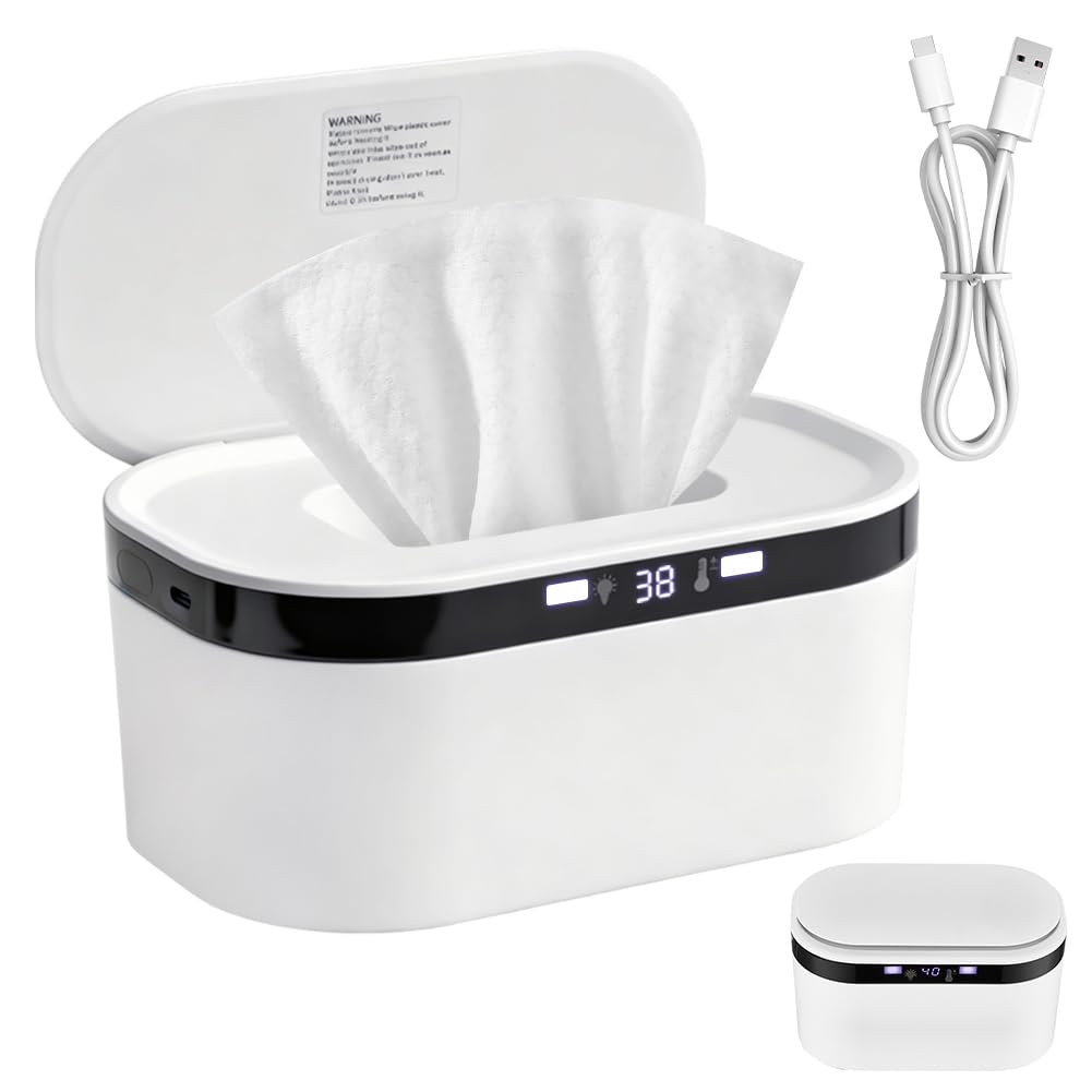 Chauffe-lingettes humides 10 W USB 3 niveaux de chauffage rapide veilleuse intégrée pour bébé