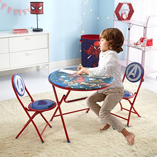 Image of Marvel Avengers 3 Piece Foldable Round Table and Chair Set, Ages 3+