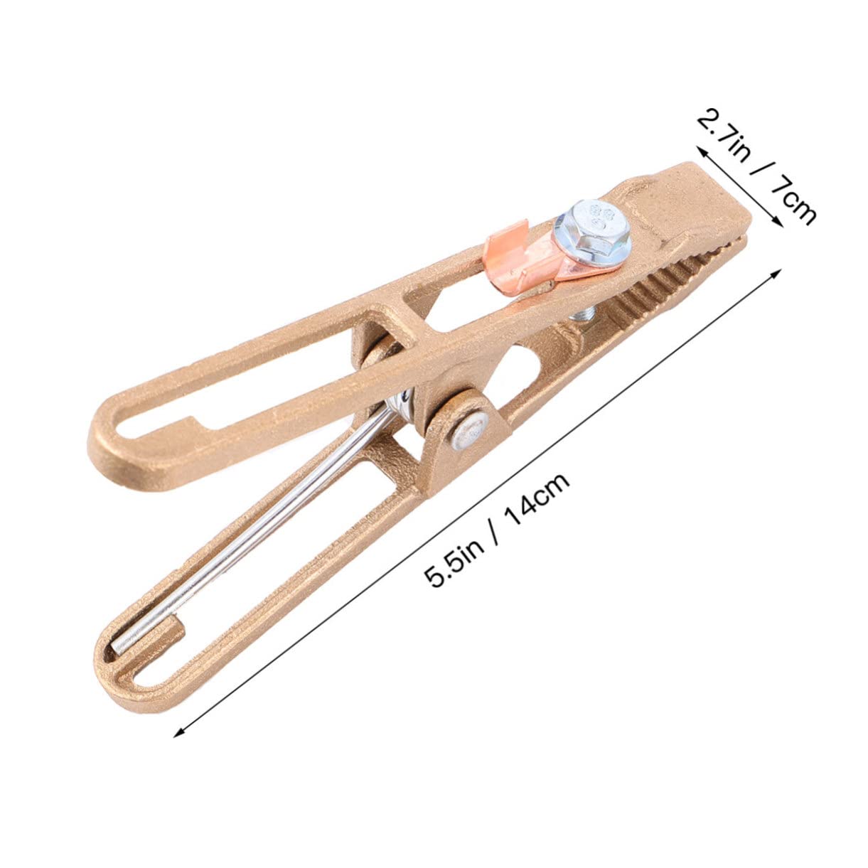 VILLCASE Copper Ground Clamp for Welding a Shape Design Durable Construction High Conductivity Reliable Earth Cable Clip for Shop and Field Work