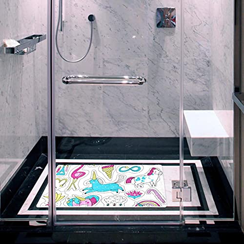 Tapis baignoire enfants avec patchs mignons et trous drainage