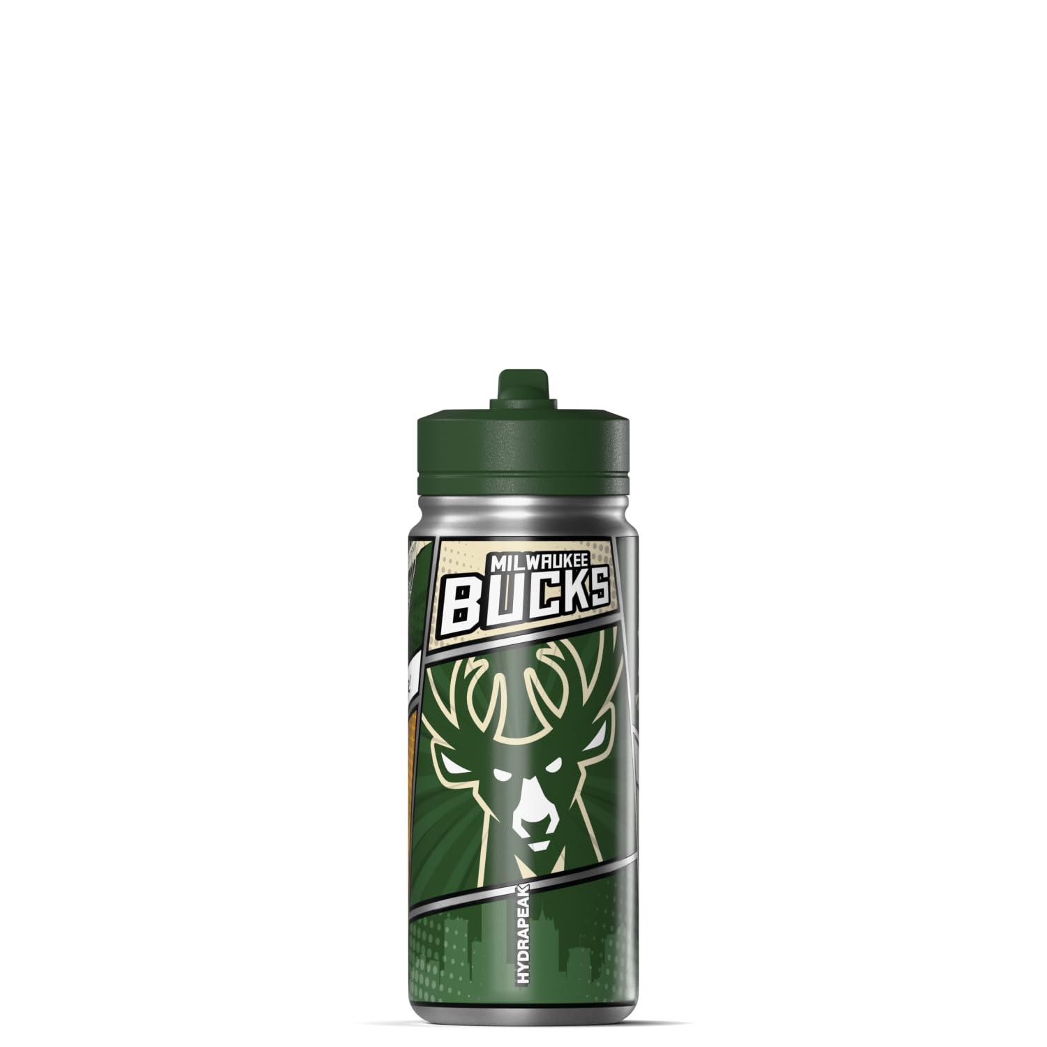 Hydrapeak x NBA Milwaukee Bucks 20 oz Stainless Steel Water Bottle Officially Licensed Double Wall Insulated Sports Bottle