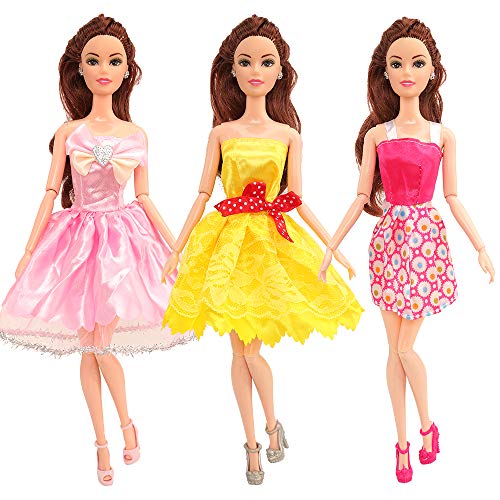 BM 22 pcs Barbi Doll Clothes and Accessories 10 pcs Party Dresses Gowns with 10 Shoes for 11.5 inch Doll - Thumbnail 6