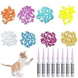 zwxqe Lot de 160 Protège-Ongles pour Chaton, Couvre-Ongles pour Chaton, Couvre-Ongles avec Adhésifs, Kit De Couvre-Ongles pour Chat De Compagnie, Petit Couvre-Ongles pour Chat De 6 À 9 LB
