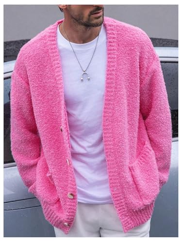 Floerns Men's Casual Long Sleeve Cardigan Sweaters Button Knitted Sweaters with Pocket4