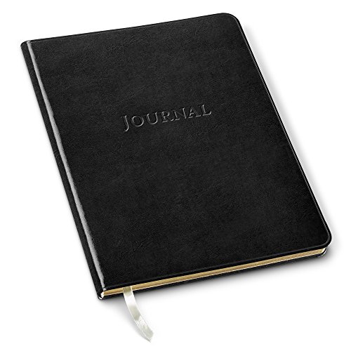 Leather Large Desk Journal by Gallery Leather, Ruled Notebook, Acadia Black, 9.75"x7.5"