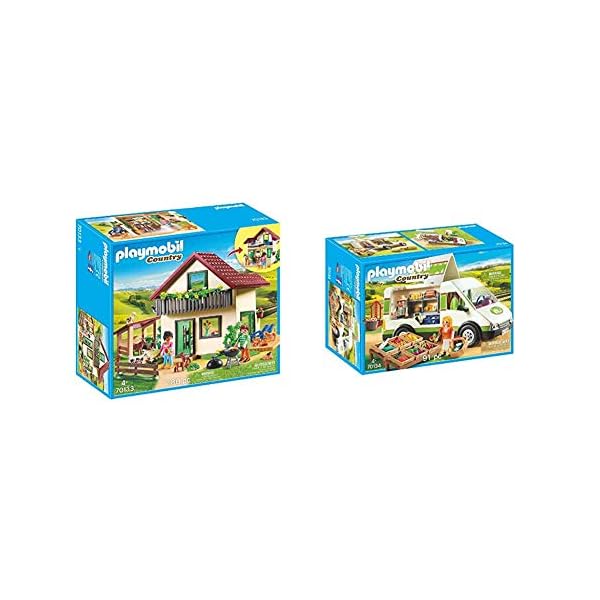 PLAYMOBIL Country 70133 Bauernhaus, Ab 4 Jahren & Country 70134 Hofladen-Fahrzeug, Ab 4 Jahren