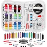 Coquimbo Sewing Kit Gifts for Adults Teen Grils Women Mom Grandma, Portable Sewing Supplies Contains Tape Measure, Scissors, Thimble, Thread, Sewing Needles (White, M)