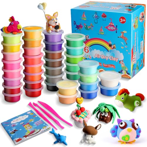 iFergoo ESAND Air Dry Clay - 36 Colors Ultra Light Modeling Clay...