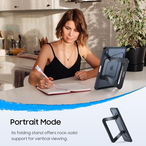Fintie Shockproof Case for iPad (A16) 11th Generation 11 Inch (2025), iPad 10th Generation 10.9 Inch (2022) - [Built-in Pencil Holder] Slim Frosted Protective Cover with Multi-Angle Kickstand, Black by FINTIE - Image 4