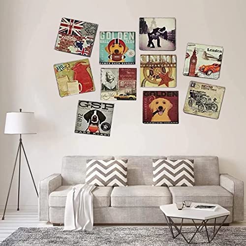 Jingoo Square Metal Tin Sign Rustic Wall Decor Wall Plaque Bless This Home Sunflower Floral Bloom Square Sign,Iron Painting Poster Suitable For Home Garden Kitchen Bar Cafe Restaurant Garage 12X12 Inch #TOP3