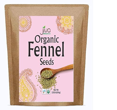 Jiva Organic Fennel Seed 2.5 LB HUGE Bulk Bag, Bulk Whole Fennel Seeds for Fennel Tea and Cooking – Non Irradiated, Non-GMO