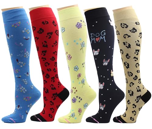 Image of Dr. Motion Compression Socks For Men & Women BEST Graduated Athletic Fit For Walking, Hiking, Running, Nurses 5 Pairs