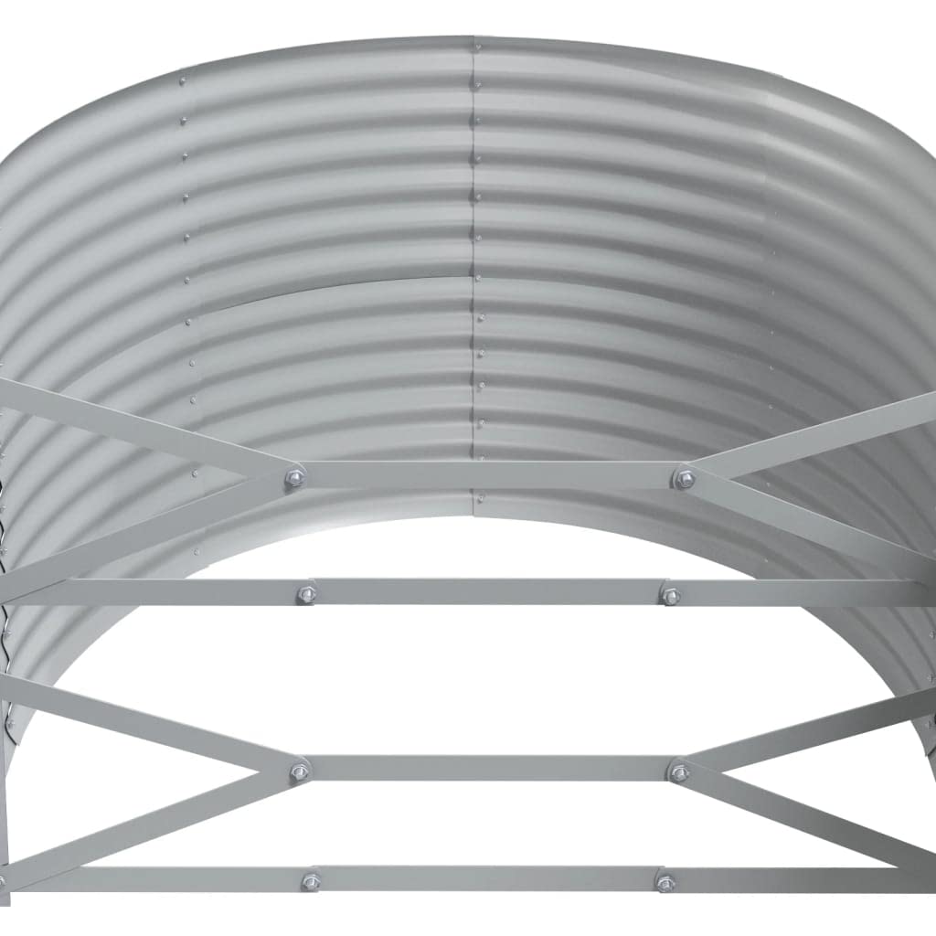 Bancal alto de acero galvanizado 249 x 100 x 68 cm, revestimiento de polvo gris para jardín, balcón, terraza, plantas, verduras, hierbas, flores, bancal alto, bancal alto