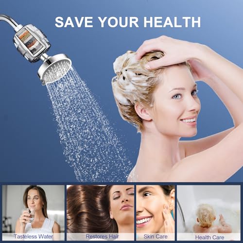 Image of AQUATREND Universal 15-Stage Shower Filter Shower Head Filter for Hard Water Reduce Chlorine,Dry Itchy Skin,Dandruff, Improve the Condition of Your Skin,Hair and Nails