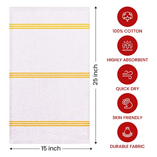 Infinitee Xclusives Premium Yellow Kitchen Towels [Pack Of 6] 15 X 25 Inches 100% Cotton Highly Absorbent Dish Towels For Kitchen, Drying Dishes, And Household Cleaning #TOP1