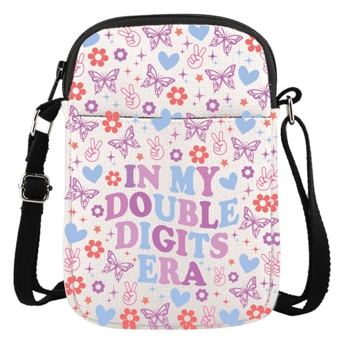 Gzrlyf In My Double Era Digits Crossbody Bag 10th Birthday Gift 10 Years Old Birthday Ten Birthdays Purse Wallet Party Bag