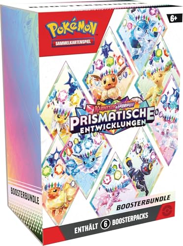 BB-Toy-Trades Bundle aus Pokemon Karmesin & Purpur Prismatische Entwicklungen Boosterbundle (6 Booster Packs) KP 8.5 - Sammelkarten Packs - Deutsch 10 Karten pro Packung und Toploader