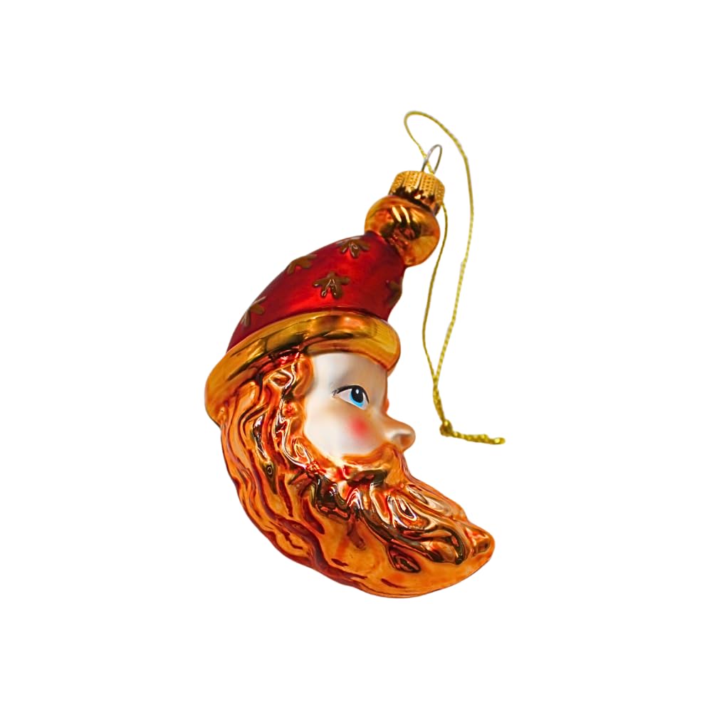 Dekohelden24 Lauscha Lauscha Christmas Tree Decorations Glass Baubles Christmas Tree Baubles Glass Ornament Santa Claus in Red and Gold 8 x 3 x 9 cm