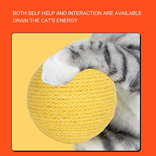 Rascador para gato con bola de sisal Amarillo miniatura 5