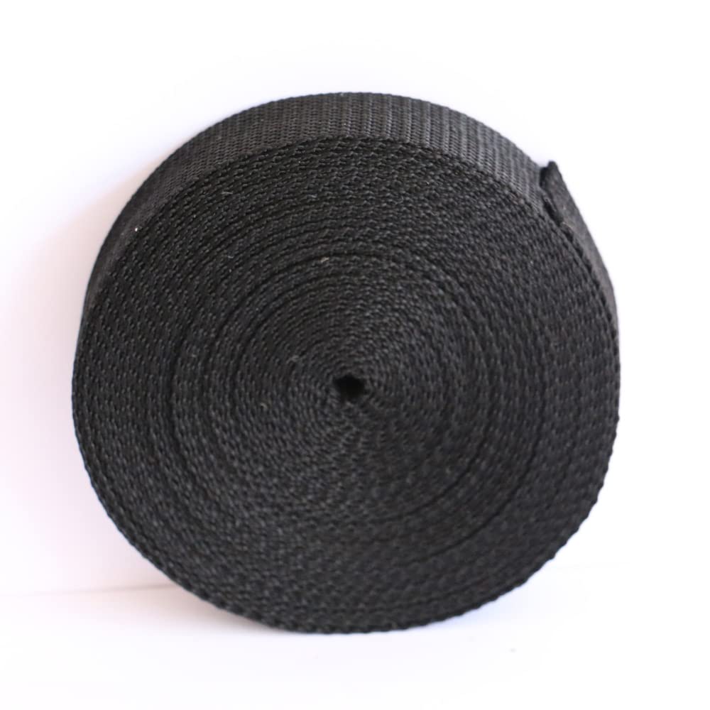 Polypropylene Webbing Straps 20mm 25mm 30mm 38mm 40mm 50mm Tape Backpack Luggage Straps Crafts Outdoor DIY Colours Lengths (38mm/10m, Black)