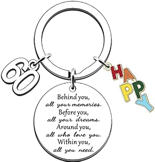 JMIMO 60th Birthday Gifts for Women Men Lovely Happy 60th Birthday Keyring 60th Wedding Anniversary Keyring Gifts for Him Her Husband Wife