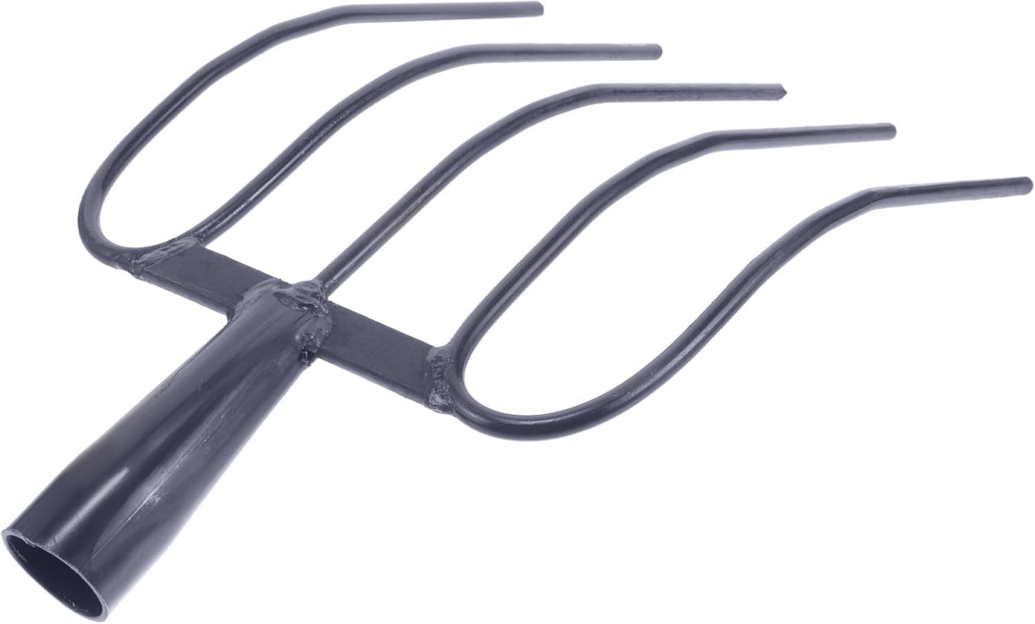 Toyvian Handheld Manure Fork and Agricultural Grass Fork for Farming, 5-Tine Solid Metal Fork, Sturdy Household Garden Tool for Yard Cleanup and Livestock Maintenance