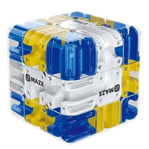 Large 3D Labyrinth Cube Maze Puzzle Ball Brain Teaser Logic Cube for Adults & Kids Stress Relief Fidget Toy STEM IQ Puzzle Game Handheld 3D Puzzle Gift Under 10