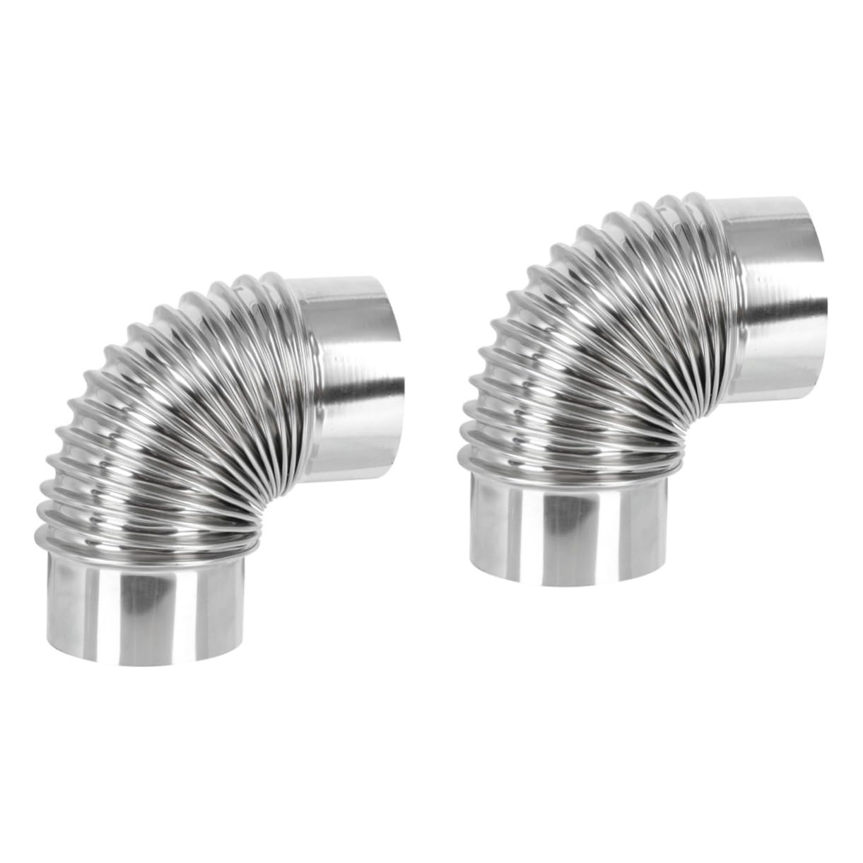 Conexión de Suministro de Agua de la Cocina, 4 Piezas de conducto ventilación Chimenea for Estufa, Codo 90 Grados, Manguera Flexible for leña, Tubo Escape(18X8CMx2pcs)