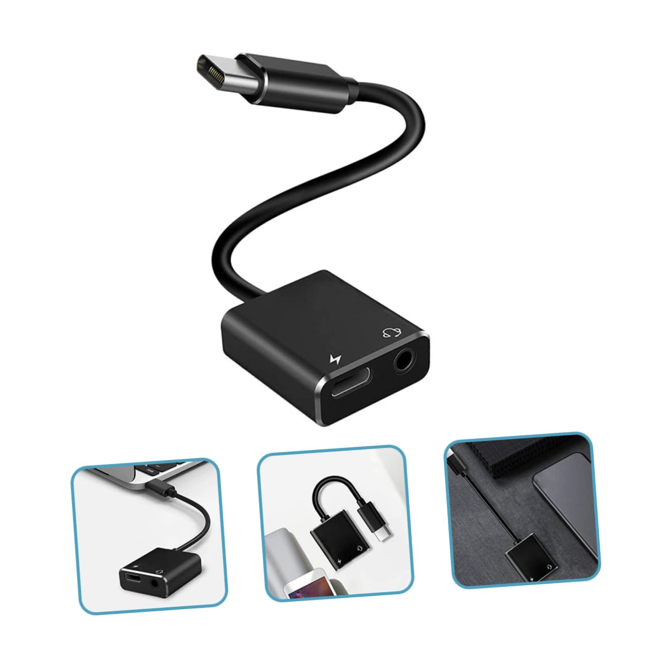 Mikikit 5pezzi Usb c Jack Adattatore Audio Convertitore Splitter Per Cuffie e Microfono Design Compatto e Compatibile Smartphone e Laptop