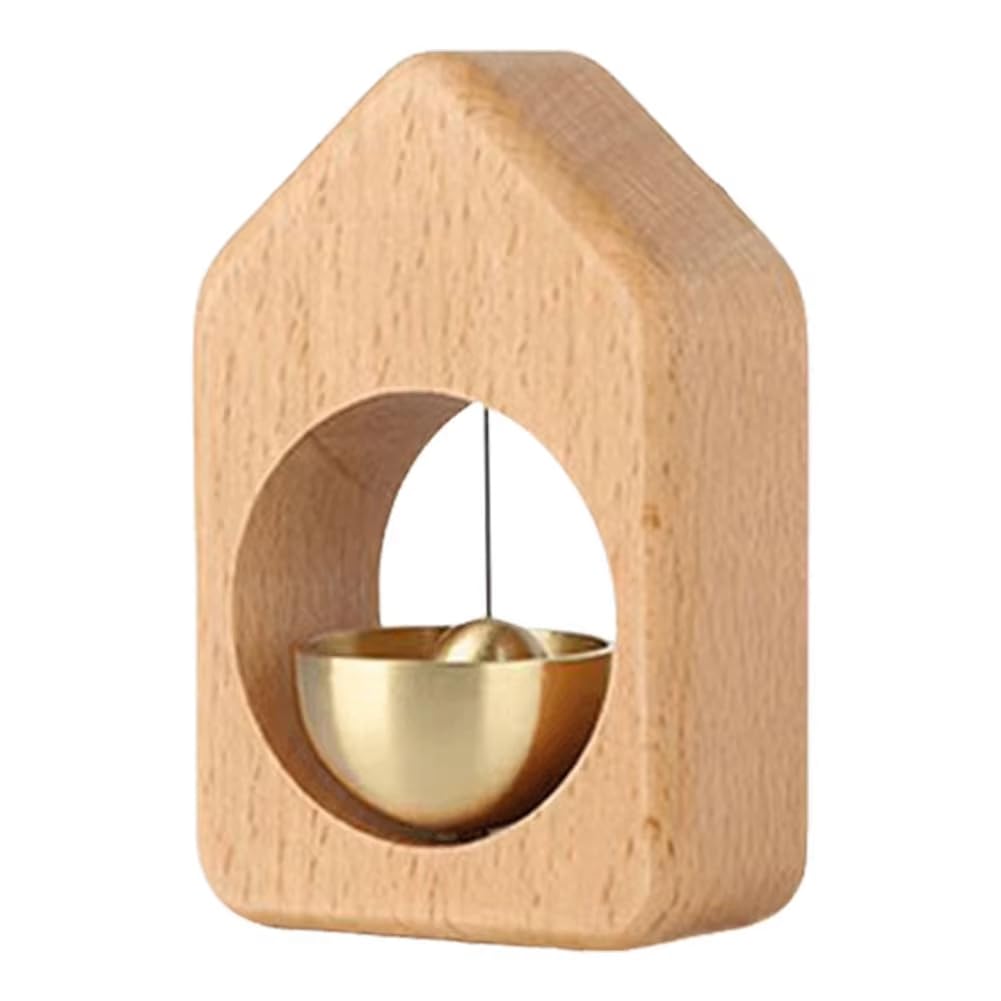CTRLZS Decorative Wooden Wind Chimes Door Bell Wireless Entrance Bell Home Decoration Walnut Copper Design A