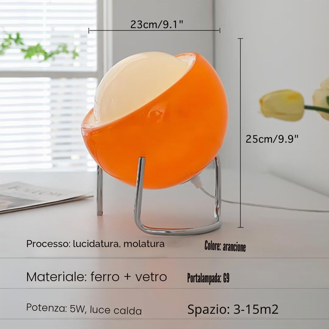 Lampada da tavolo creativa in vetro vintage Bauhaus Illuminazione da comodino Luce notturna per camera da letto, soggiorno