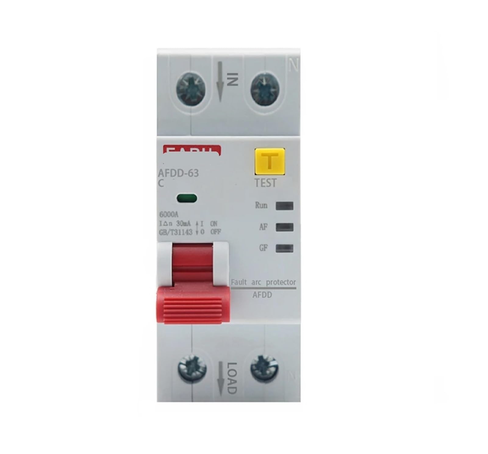Disjoncteur 2P 220V AFDD protection arc et fuite terre pour tableau électrique