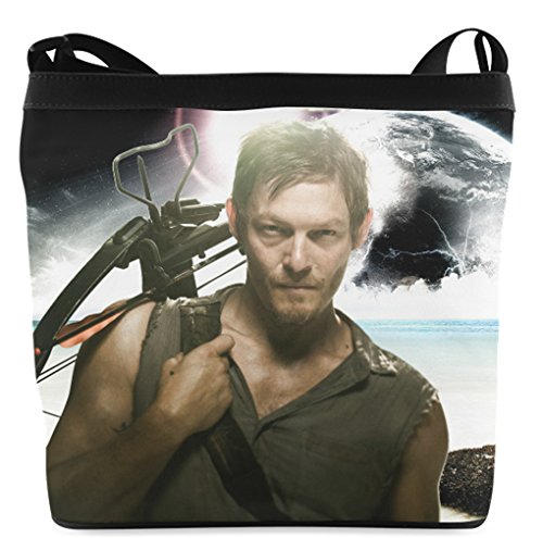 Female fabric Popular Shoulder Bags Crossbody Bags Sling Bag with Daryl Dixon-The Walking Dead Image Female fabric Popular Shoulder Bags Crossbody Bags Sling Bag with Daryl Dixon-The Walking Dead Image