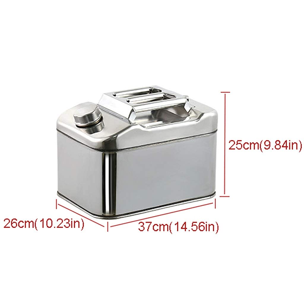 Bidón de Combustible portátil, depósito de Combustible de Gran Capacidad, bidón portátil de Acero Inoxidable 304 para Gasolina y diésel con Tubo guía de Aceite de Repuesto (15 L).