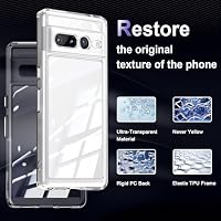 Liisooka Hülle für Google Pixel 7 Pro, Militärische Ultra Slim Handyhülle, Nie Vergilbung, Kratzfeste, Harte PC-Rückseite Case, Stoßsichere Transparente Schutzhülle, Durchsichtig – Ansicht 3