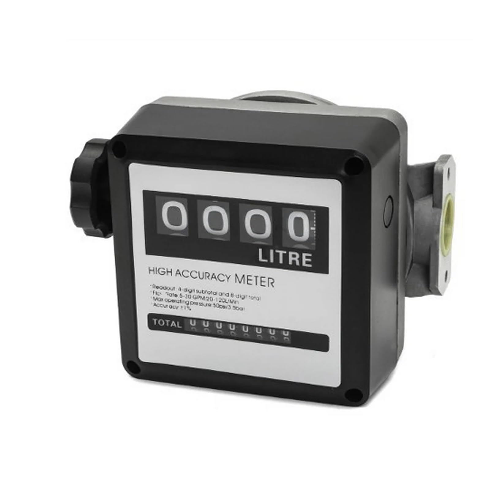 Medidor de Flujo de Agua Contador de Agua Digital, Medidor De Flujo FM-120 4 Medidor De Flujo De Aceite De Gasolina Digital 20-120L/Min Cuatro Digitales For Contador De Flujo De Combustible Y Aceite U