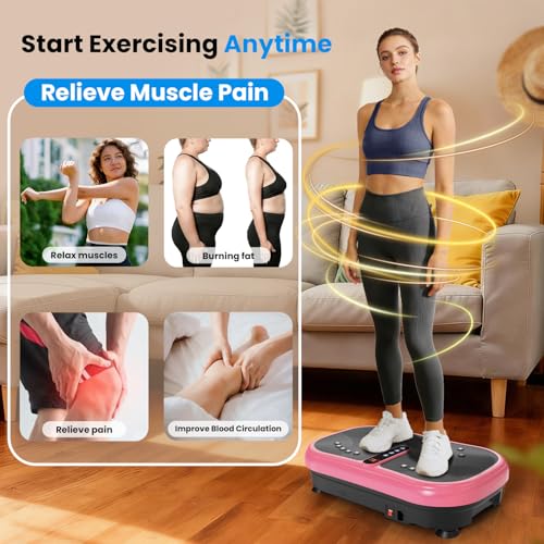 Image of AXV Vibration Plate Fitness Platform Exercise Machine Vibrating Shaking Full Body Shaker Workout Vibrate Stand Shake Board Sport for Weight Loss Fat Burner for Gym Home Office