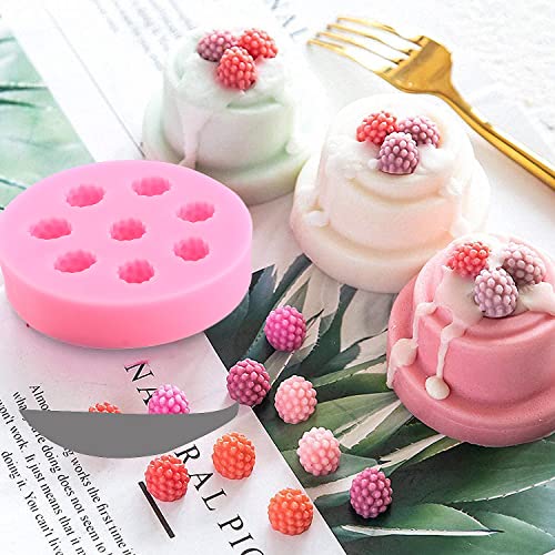 Zixiang Blueberry Raspberry Cherry Strawberry Cake Fondant Molds Berry Series Sugarcraft Gumpaste Silicone Mold for Chocolate Candy Cupcake Topper Decorating Polymer Clay Resin Set Of 4 by zixiang - Image 5