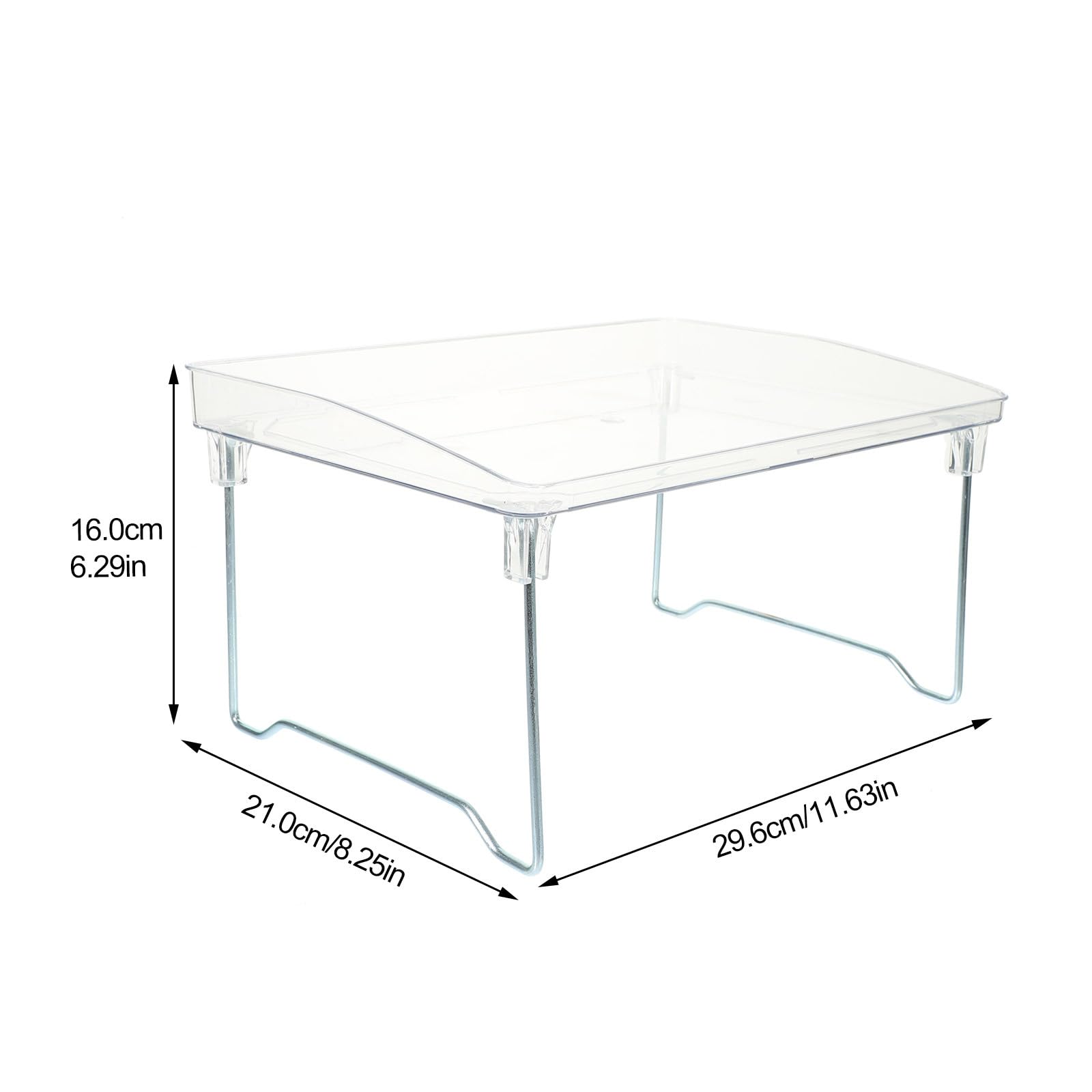 Supporto per tazza da scrivania trasparente da scrivania pieghevole in acrilico vassoio da letto da appoggio supporto trasparente per computer portatile da letto tavolo da scrivania per leggere