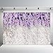 MEHOFOND Lavender and White Floral Bridal Shower Photo Studio Background Props Light Purple Lilac Wedding Photography Backdrop for Girl Portrait Baby Shower Birthday Party Decoration Banner 10x7ft