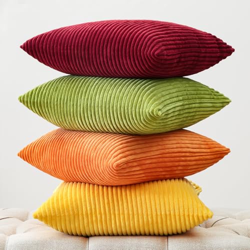 Housse de coussin décorative de qualité supérieure en velours côtelé - 8