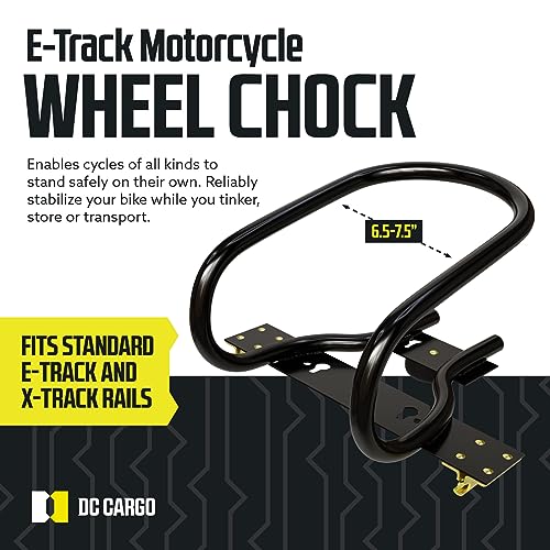 E-Track Motorcycle Wheel Chocks for Trailers - Removable & Bolt-Down Dirt Bike Chocks