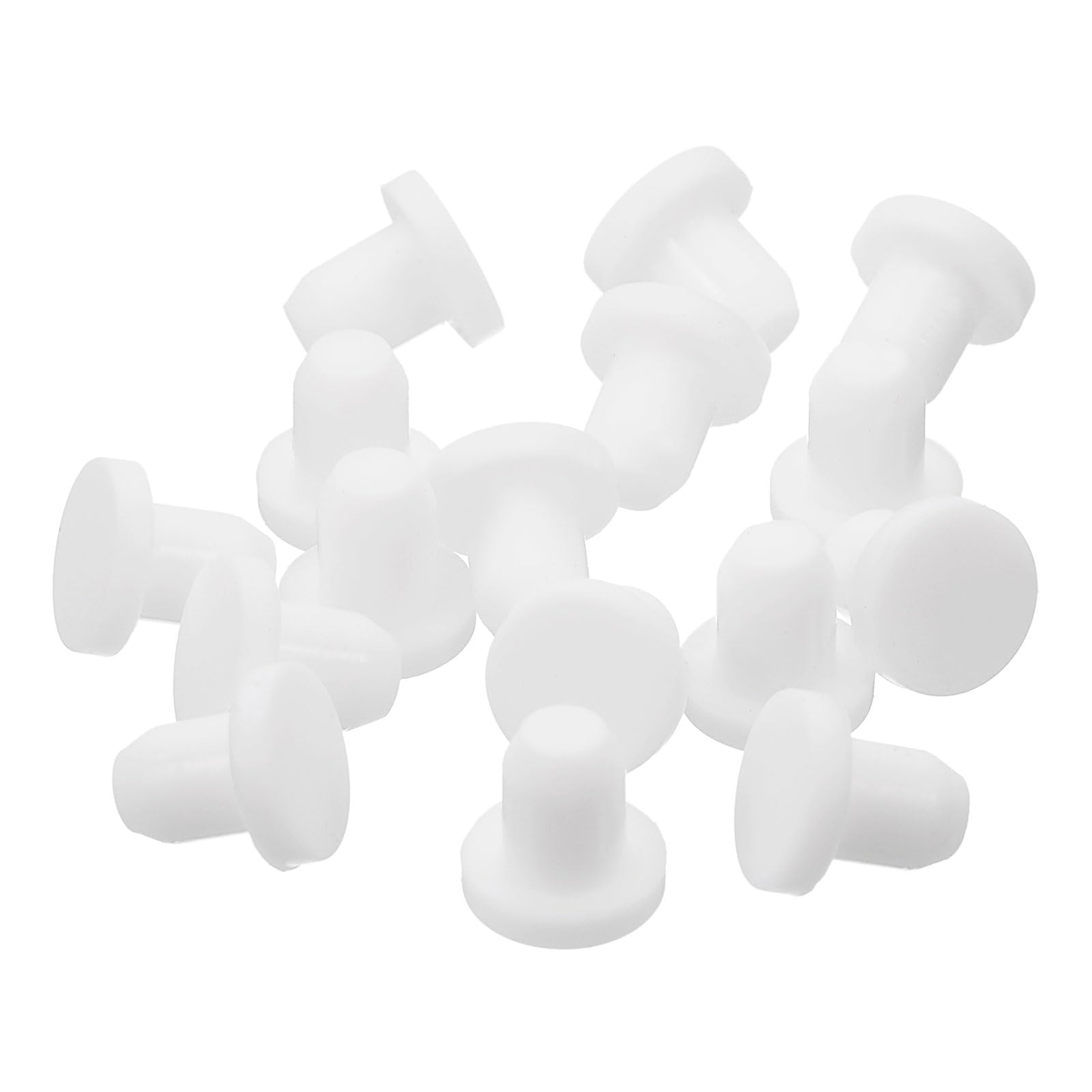 uxcell 32 Pieces White Rubber Stopper, 6.3mm Plug Holes for 6mm/0.24" Hole