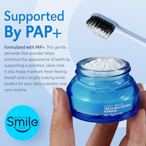 Image of Enamel-Safe Teeth Whitening Powder - Hydroxyapatite - Gentle on Teeth - No Sensitivity Formula - Removes Stains - Long-Lasting Freshness - Breath Freshening Whitening Powder- 30 g (1 ounce)