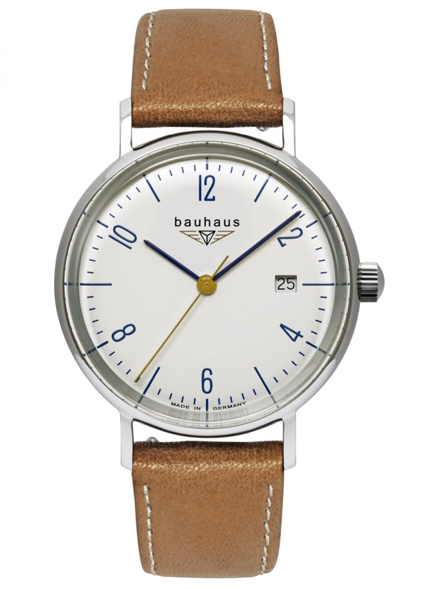 Bauhaus 2143-1 Damenuhr Edelstahl Leder Braun 36 mm Quarz