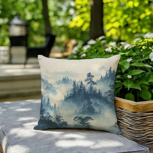 Fundas cojines 40x40 de lino con impresión doble cara de árbol 7