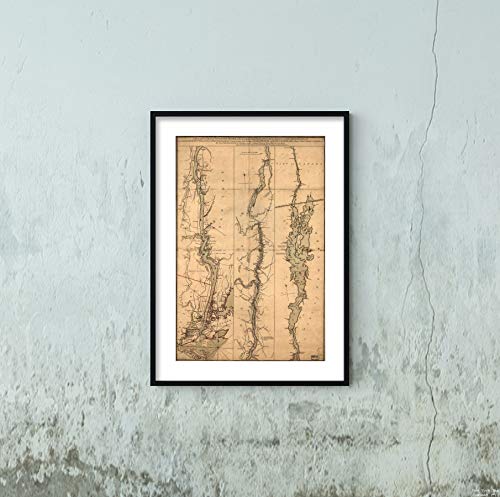 Hudsons River, New York, New Jersey|1777 American Revolution Map|from Sandy Hook, New York to Fort Edward & Canada, Lake George & Champlain to Fort Chambly on Sorel River|16"x24"