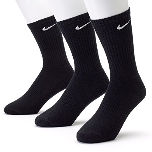 Nike Men's 3-pk. Black Crew Performance Socks, S 8-12