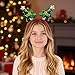 Roffiy Christmas Headbands for Women, Sparkly Sequins Christmas Tree Headband with Merry Christmas Design, Festive Xmas Hair Accessories for Women Girls Party Holiday Gift