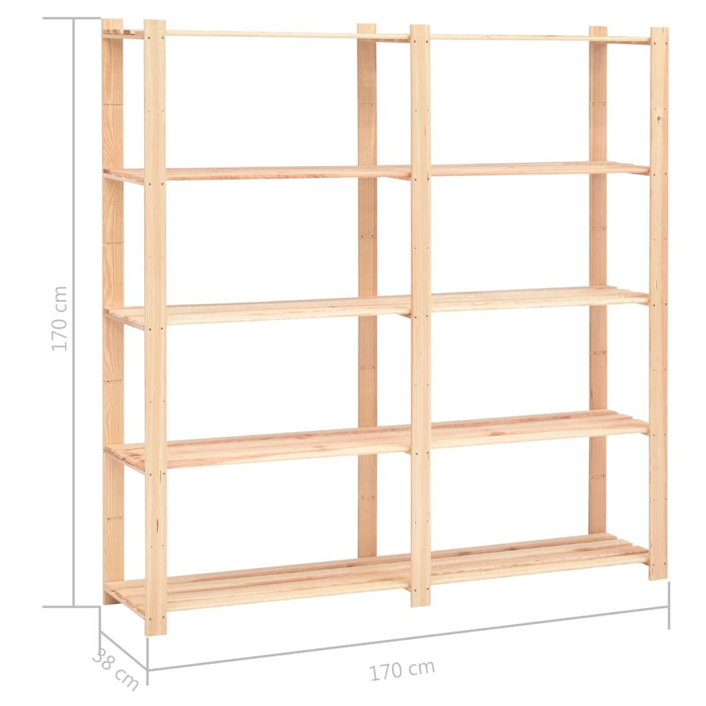 Générique Étagères de Rangement à 5 Niveaux 10pcs 170x38x170cm Pin 500 kg,Entreprise & Industrie,Stockage Industriel,Étagères industrielles,3051112